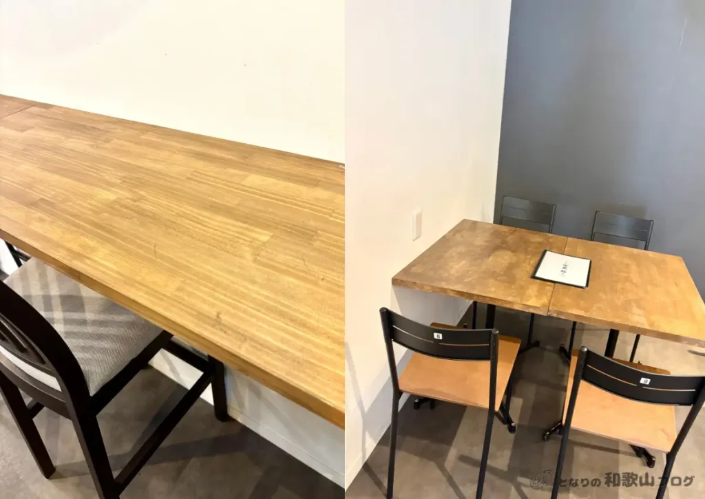 和歌山名代 鰻屋黒船の座席(カウンターとテーブル)