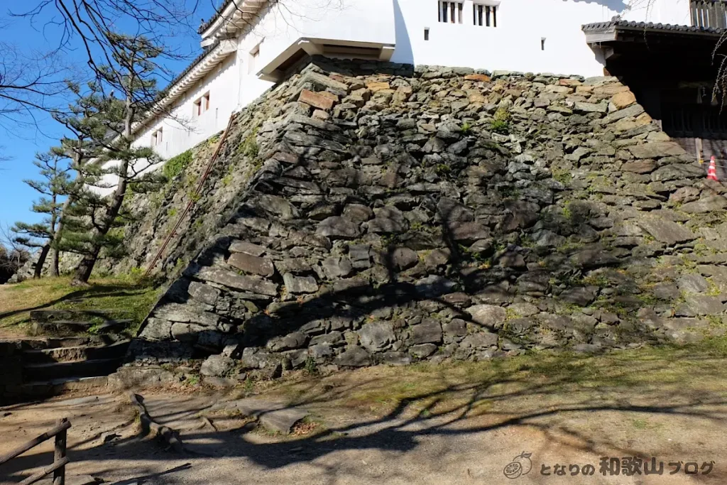 和歌山城の野面積み石垣 豊臣秀長の時代に築城された部分